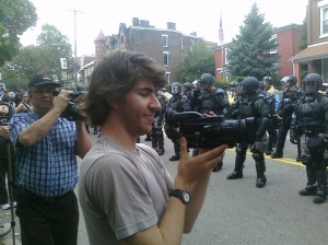 Independent media keeps an eye on riot police, Pittsburgh, PA, Sept. 24, 2009